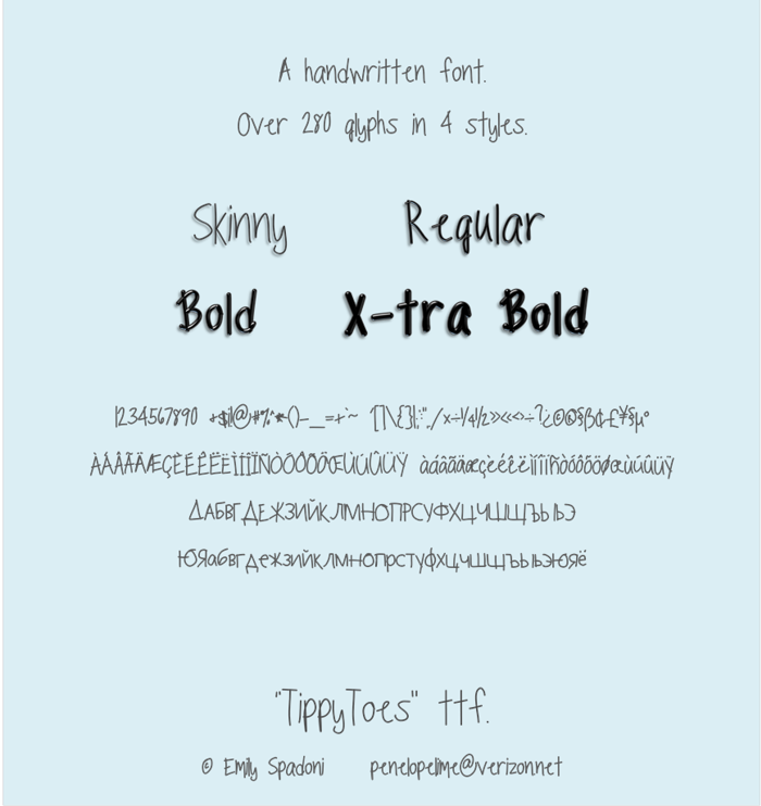 TippyToes Font poster
