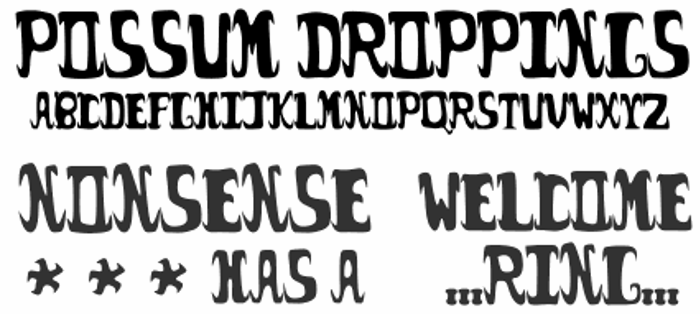 possum droppings Font poster