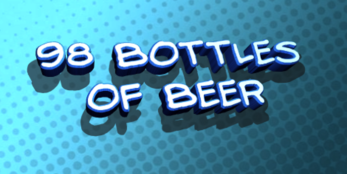 98 Bottles of Beer Font poster
