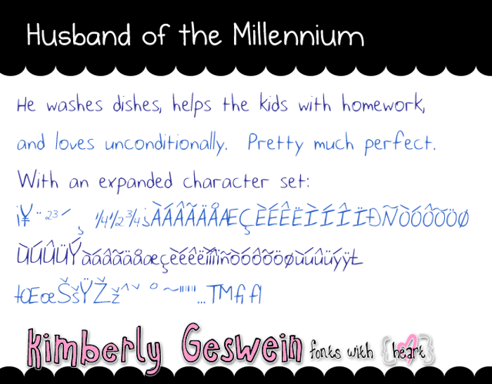 Husband of the Millennium Font poster
