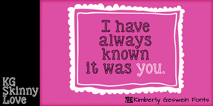 KG Skinny Love Font poster