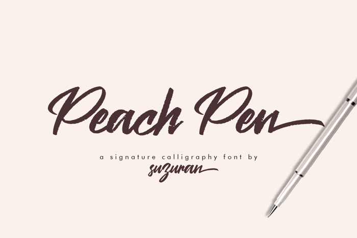 Peach Pen Font poster