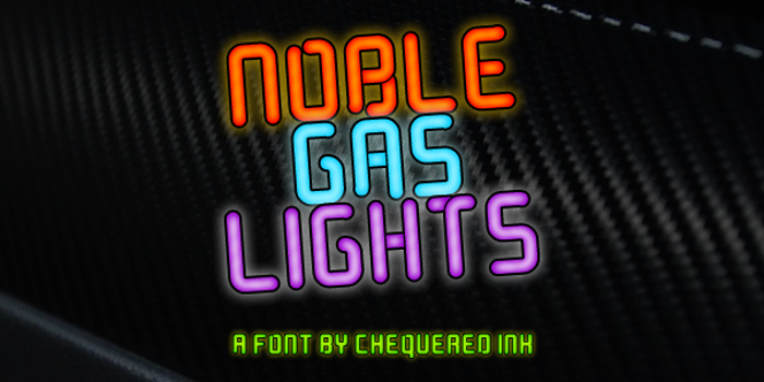 Noble Gas lights Font poster