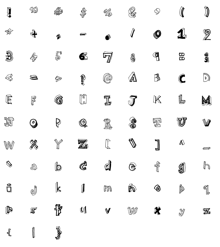 High School Notebook 3d Font poster