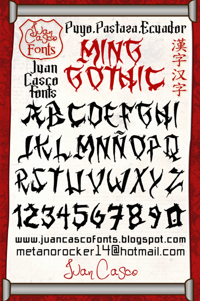 Ming Gothic JJCR Font poster