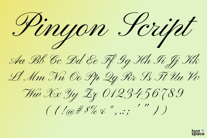 Pinyon Script Font poster
