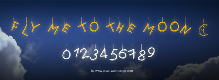 PWFlymetothemoon Font poster