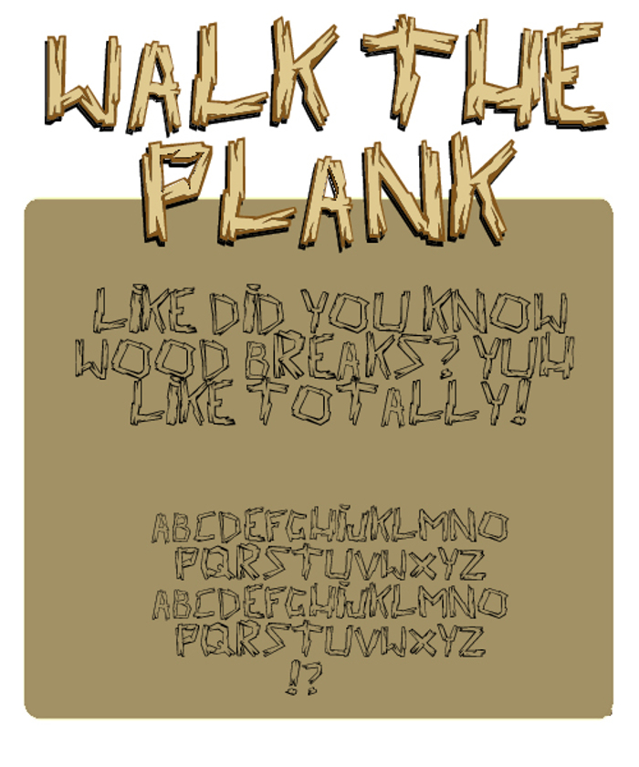 walk the plank Font poster