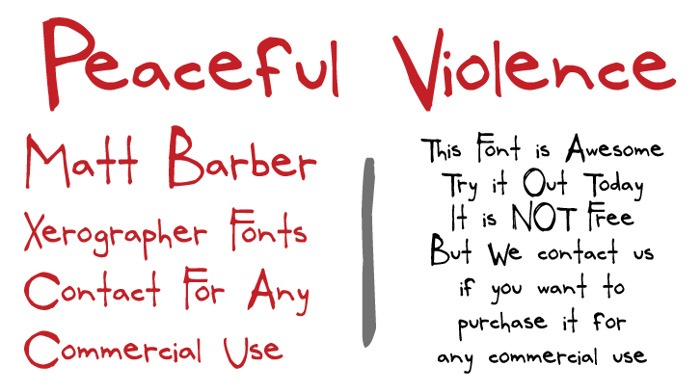 PeacefulViolence Font poster