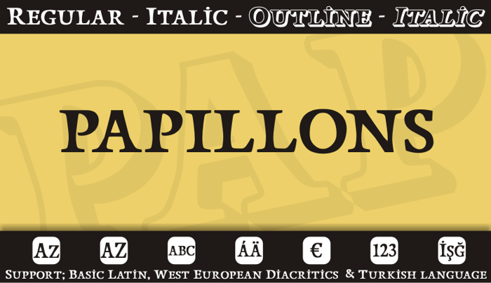 Papillons Font poster