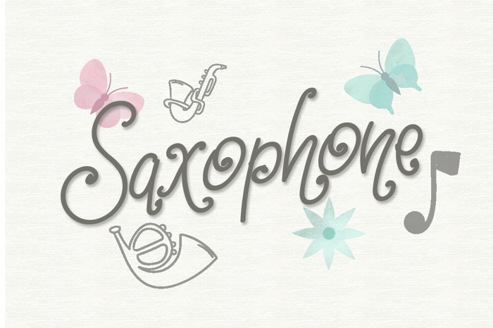 Saxophone Font poster