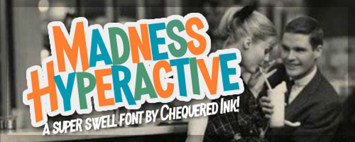 Madness Hyperactive Font poster