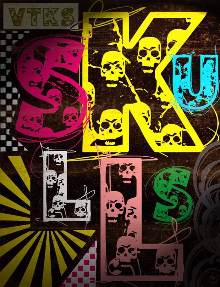 VTKS SKULLS Font poster