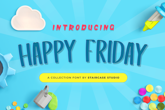 Happy Friday Font poster