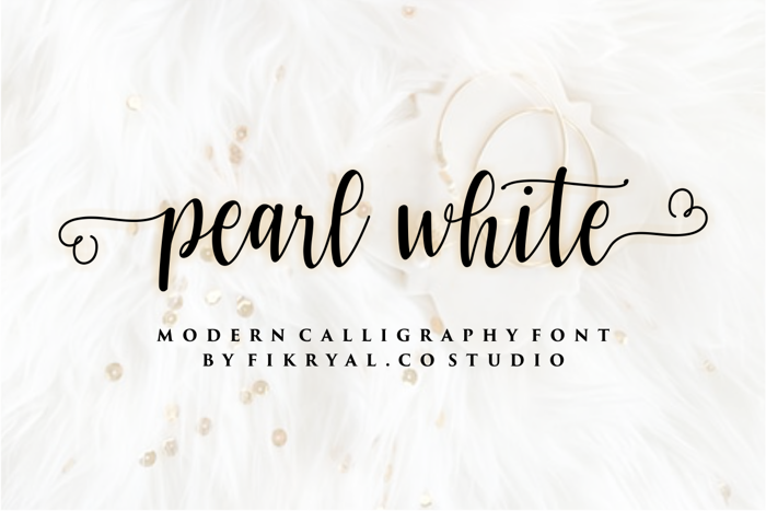 pearl white Font poster