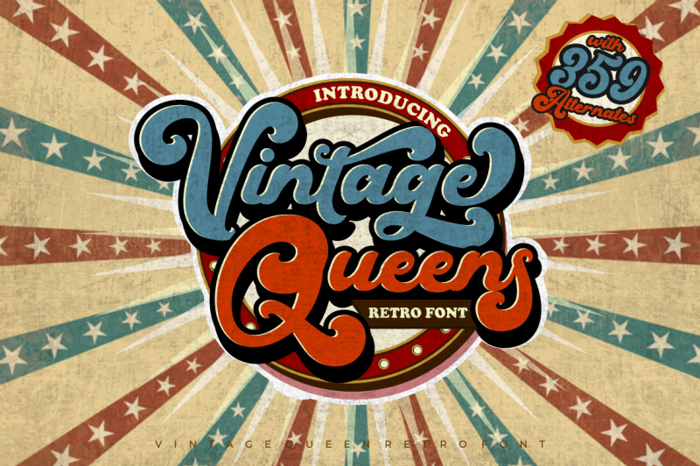 Vintage Queens Font poster