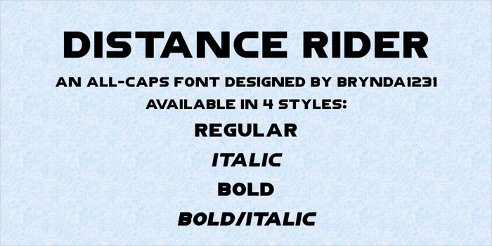 Distance Rider (Demo) Font poster