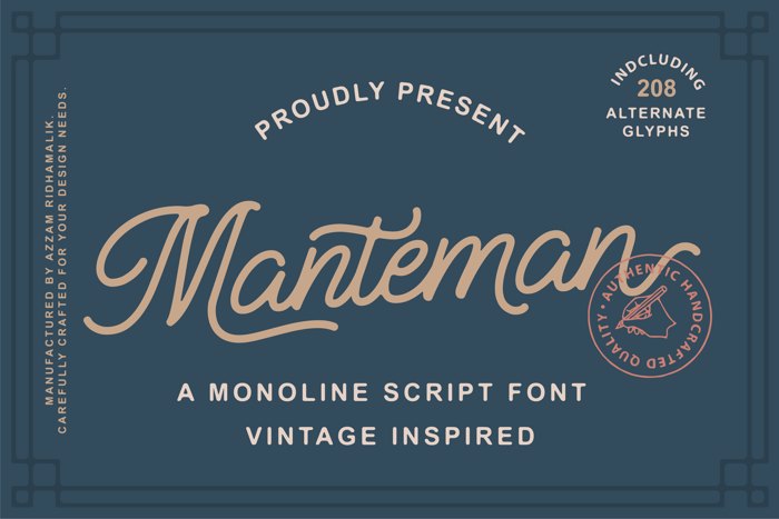 Manteman Font poster