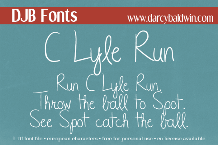 DJB CLyleRun Font poster