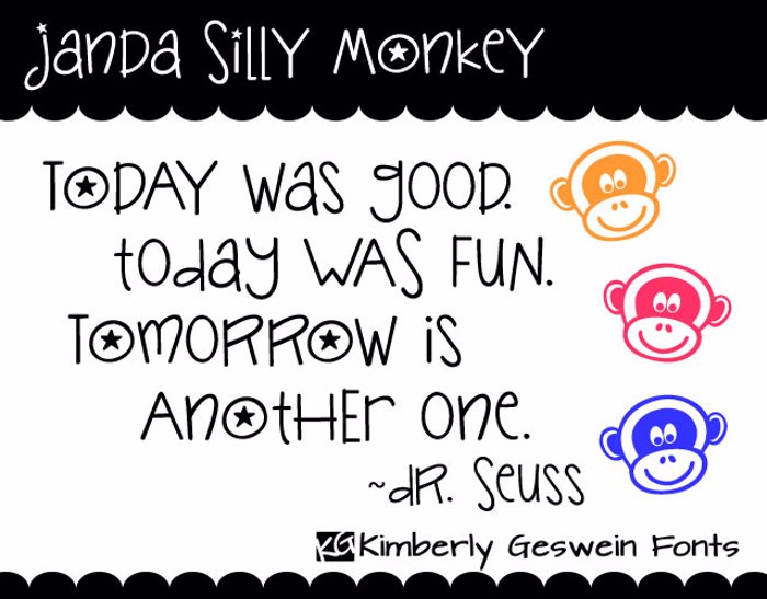 Janda Silly Monkey Font poster