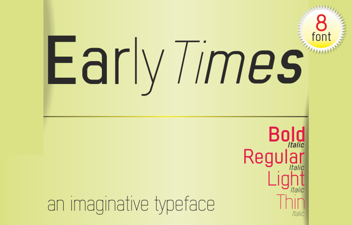 Early Times Demo Font poster