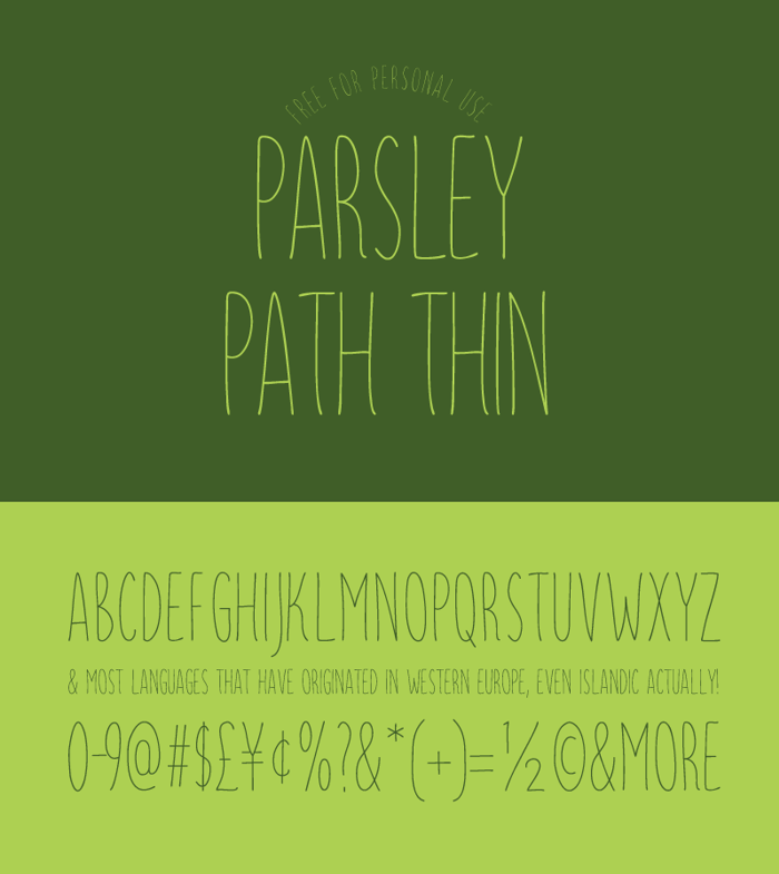 Parsley Path Thin Font poster