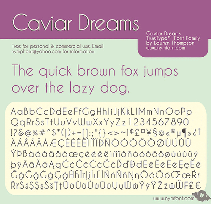 Caviar Dreams Font poster