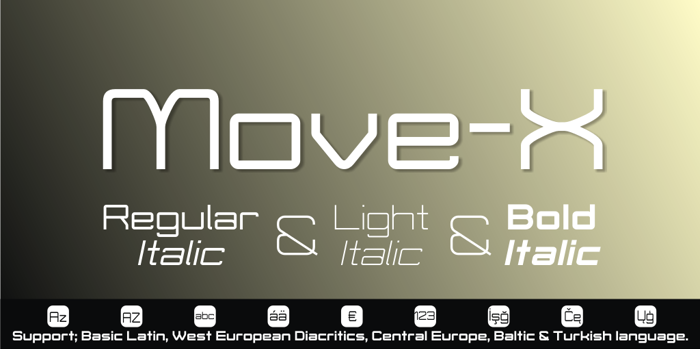 Move-X Font poster