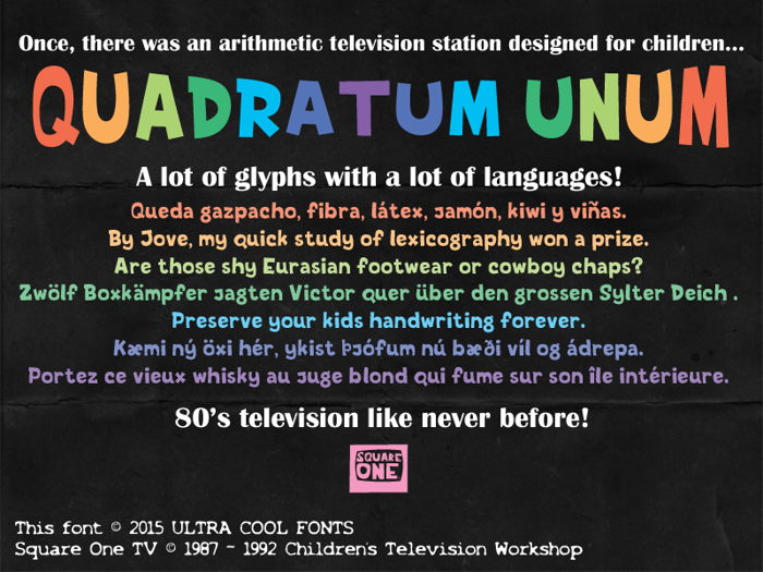 Quadratum Unum Font poster