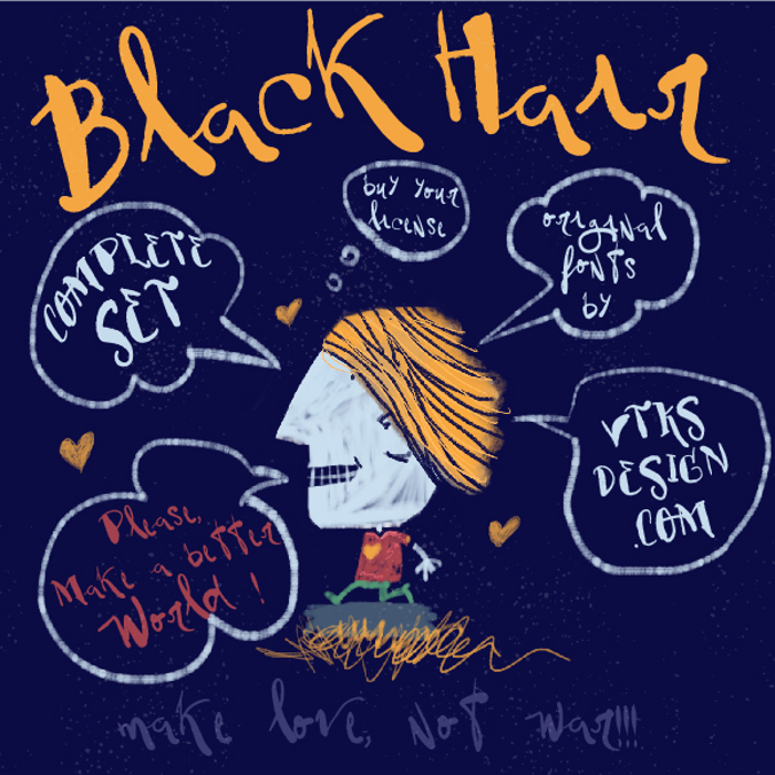 Vtks BlackHair Font poster