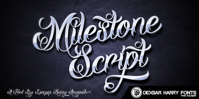 DHF Milestone Script Demo Font poster