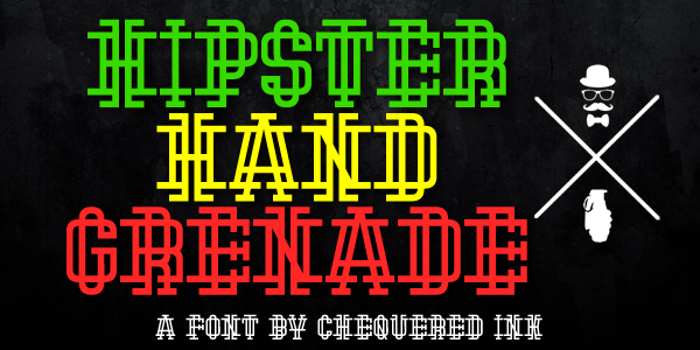 Hipster Hand Grenade Font poster