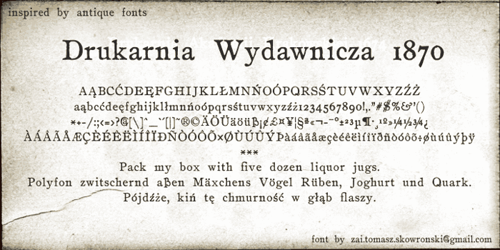 Drukarnia Wydawnicza 1870 Font poster