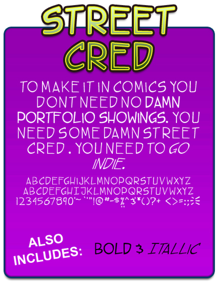 TBS street cred Font poster