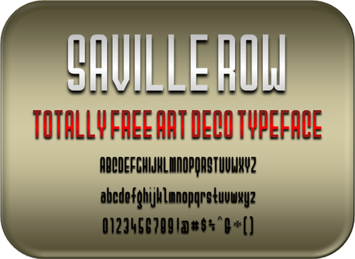 Saville Row NBP Font poster