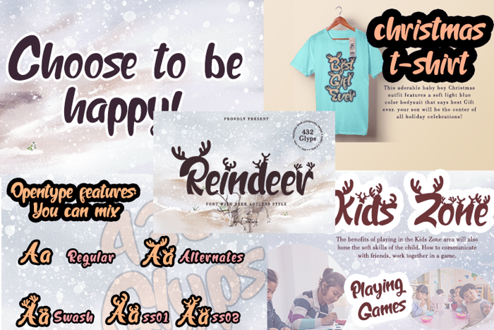 Reindeer Font poster