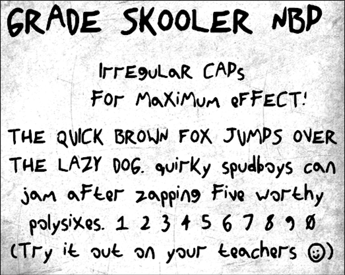 GradeSkoolerNBP Font poster