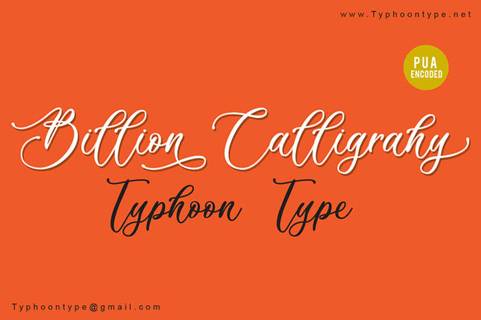 Billion Calligraphy Font poster