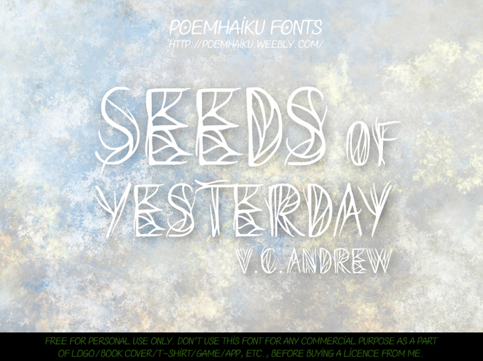 Seeds of Yesterday Font