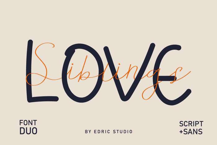 Siblings Love Font poster
