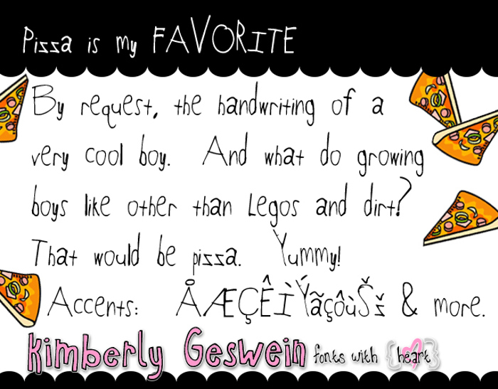 Pizza is my FAVORITE Font poster