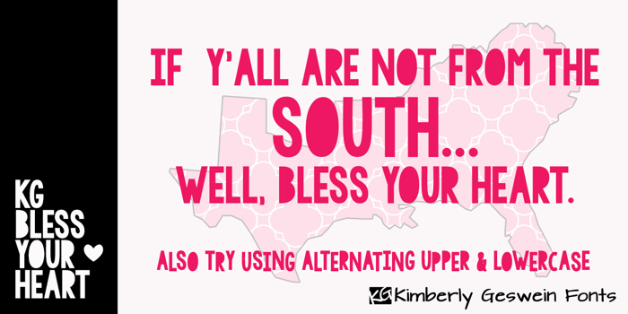 KG BLESS YOUR HEART Font poster