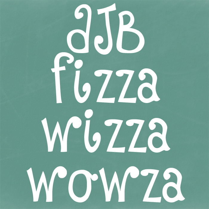 DJB Fizza Wizza Wowza Font poster