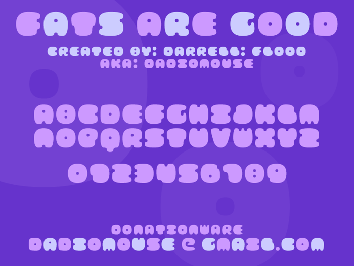FATS ARE GOOD Font poster