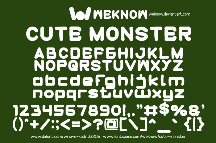cute monster Font poster