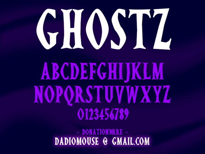 Ghostz Font poster