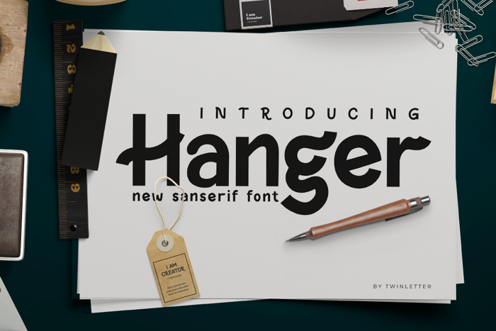 Hanger Font poster