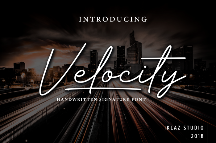 Velocity - DEMO Font poster