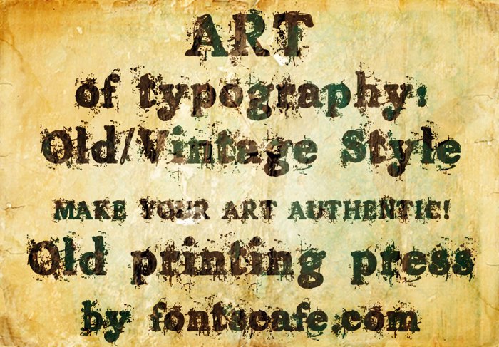 Old printing press Font poster