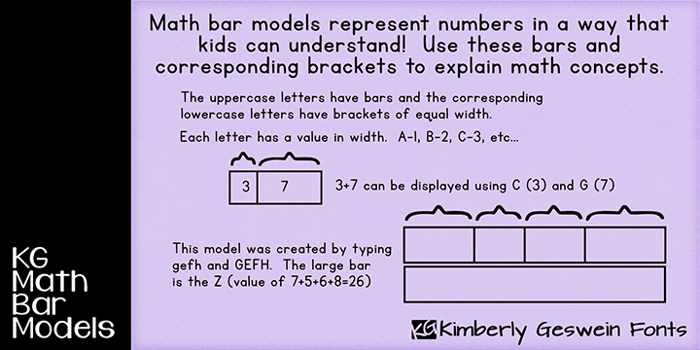 KG Math Bar Models Font